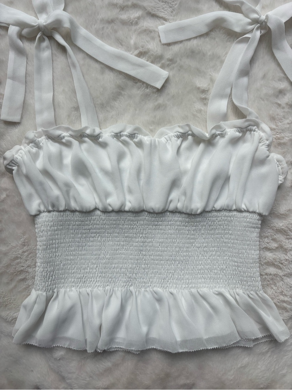 Wilfred White Strapless Ruffled Bandeau Top - Picture 4 of 15